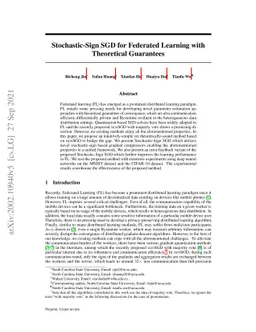 Stochastic-Sign SGD for Federated Learning with Theoretical Guarantees