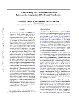 MiniLM: Deep Self-Attention Distillation for Task-Agnostic Compression
  of Pre-Trained Transformers