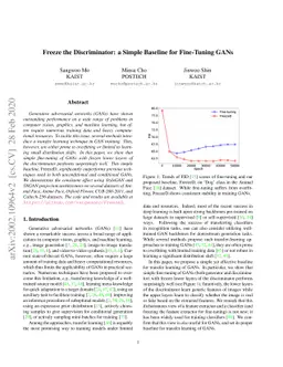 Freeze the Discriminator: a Simple Baseline for Fine-Tuning GANs