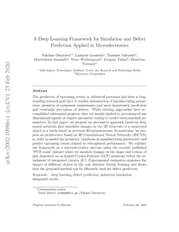 A Deep Learning Framework for Simulation and Defect Prediction Applied
  in Microelectronics