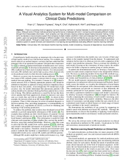A Visual Analytics System for Multi-model Comparison on Clinical Data
  Predictions