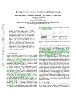 Turning 30: New Ideas in Inductive Logic Programming