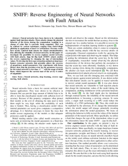 SNIFF: Reverse Engineering of Neural Networks with Fault Attacks