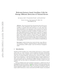 Relevant-features based Auxiliary Cells for Energy Efficient Detection
  of Natural Errors