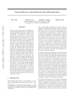Causal Inference With Selectively Deconfounded Data