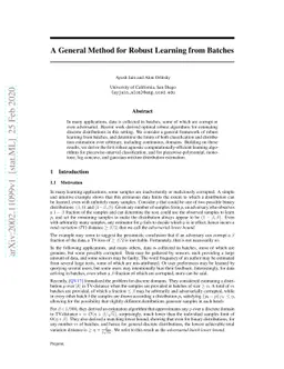 A General Method for Robust Learning from Batches