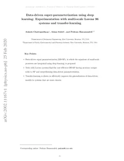 Data-driven super-parameterization using deep learning: Experimentation
  with multi-scale Lorenz 96 systems and transfer-learning