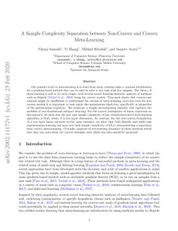 A Sample Complexity Separation between Non-Convex and Convex
  Meta-Learning