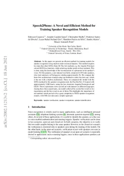 Speech2Phone: A Novel and Efficient Method for Training Speaker
  Recognition Models