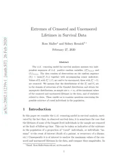 Extremes of Censored and Uncensored Lifetimes in Survival Data