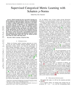 Supervised Categorical Metric Learning with Schatten p-Norms