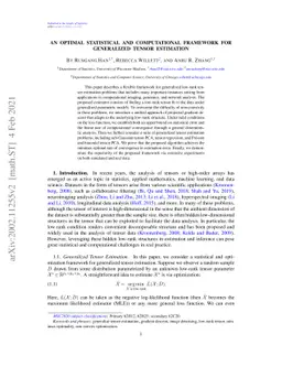 An Optimal Statistical and Computational Framework for Generalized
  Tensor Estimation