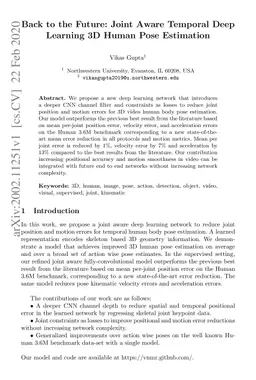Back to the Future: Joint Aware Temporal Deep Learning 3D Human Pose
  Estimation
