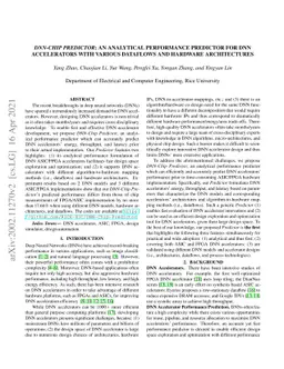 DNN-Chip Predictor: An Analytical Performance Predictor for DNN
  Accelerators with Various Dataflows and Hardware Architectures