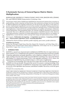A Systematic Survey of General Sparse Matrix-Matrix Multiplication