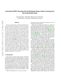 Generalized ODIN: Detecting Out-of-distribution Image without Learning
  from Out-of-distribution Data