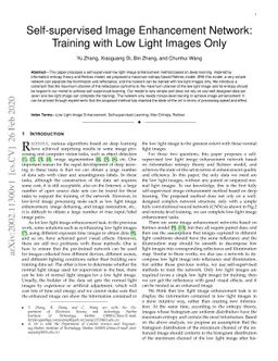 Self-supervised Image Enhancement Network: Training with Low Light
  Images Only