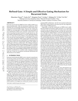 Refined Gate: A Simple and Effective Gating Mechanism for Recurrent
  Units