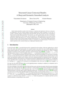 Structured Linear Contextual Bandits: A Sharp and Geometric Smoothed
  Analysis