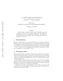 A multi-sided generalization of the $C^0$ Coons patch