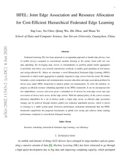 HFEL: Joint Edge Association and Resource Allocation for Cost-Efficient
  Hierarchical Federated Edge Learning