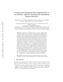 Unsupervised Temporal Video Segmentation as an Auxiliary Task for
  Predicting the Remaining Surgery Duration