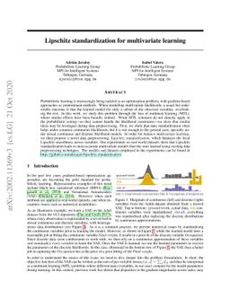 Lipschitz standardization for multivariate learning