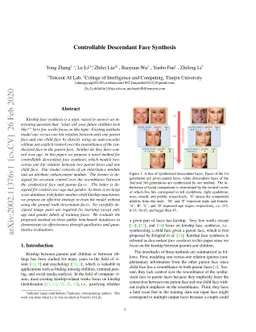 Controllable Descendant Face Synthesis
