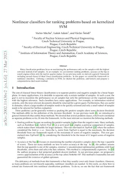 Nonlinear classifiers for ranking problems based on kernelized SVM