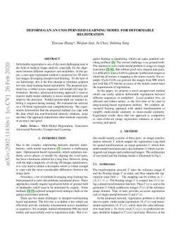 Deform-GAN:An Unsupervised Learning Model for Deformable Registration