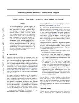 Predicting Neural Network Accuracy from Weights