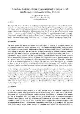 A machine-learning software-systems approach to capture social,
  regulatory, governance, and climate problems