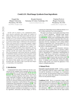 CookGAN: Meal Image Synthesis from Ingredients