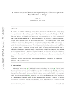 A Simulation Model Demonstrating the Impact of Social Aspects on Social
  Internet of Things