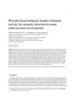 Wavelet-based temporal models of human activity for anomaly detection in
  smart robot-assisted environments