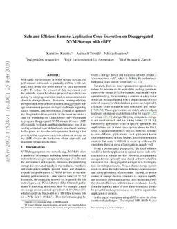 Safe and Efficient Remote Application Code Execution on Disaggregated
  NVM Storage with eBPF