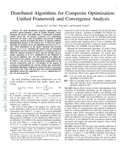 Distributed Algorithms for Composite Optimization: Unified Framework and
  Convergence Analysis