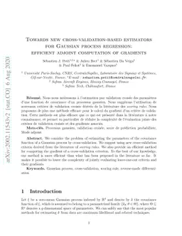 Towards new cross-validation-based estimators for Gaussian process
  regression: efficient adjoint computation of gradients