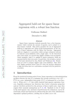 Aggregated hold out for sparse linear regression with a robust loss
  function