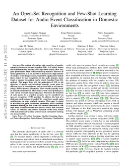 An Open-set Recognition and Few-Shot Learning Dataset for Audio Event
  Classification in Domestic Environments