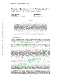 Revisiting Ensembles in an Adversarial Context: Improving Natural
  Accuracy