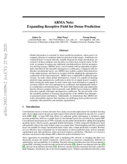 ARMA Nets: Expanding Receptive Field for Dense Prediction