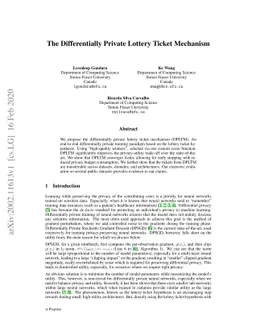 The Differentially Private Lottery Ticket Mechanism