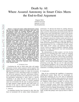 Death by AI: Where Assured Autonomy in Smart Cities Meets the End-to-End
  Argument