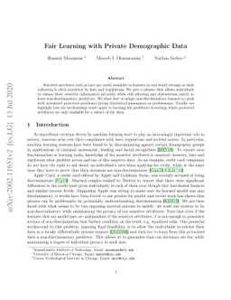 Fair Learning with Private Demographic Data