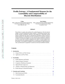 Profile Entropy: A Fundamental Measure for the Learnability and
  Compressibility of Discrete Distributions