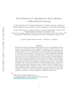 Data Structures & Algorithms for Exact Inference in Hierarchical
  Clustering