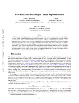 Provable Meta-Learning of Linear Representations