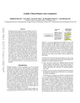 CLARA: Clinical Report Auto-completion