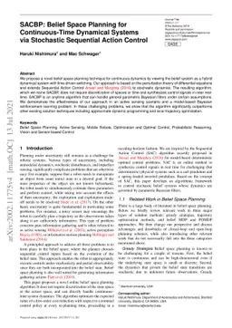 SACBP: Belief Space Planning for Continuous-Time Dynamical Systems via
  Stochastic Sequential Action Control